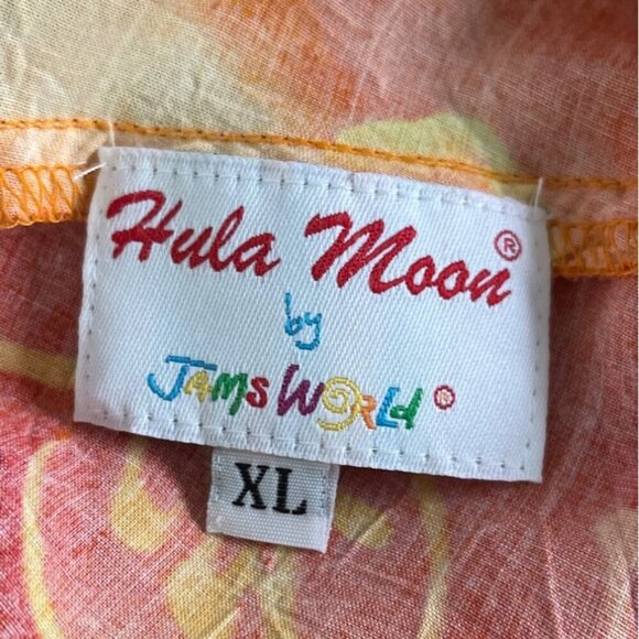 Jams World Women Dress XL Fire Flower Hawaiian Aloha Tropical Resortwear Boho - Picture 7 of 9